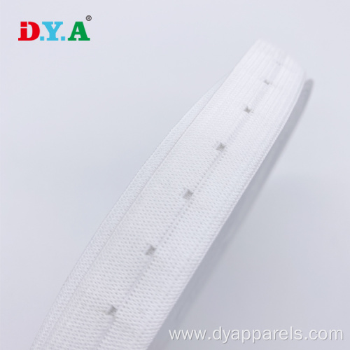 20mm White Adjustable Buttonhole Elastic Waistband